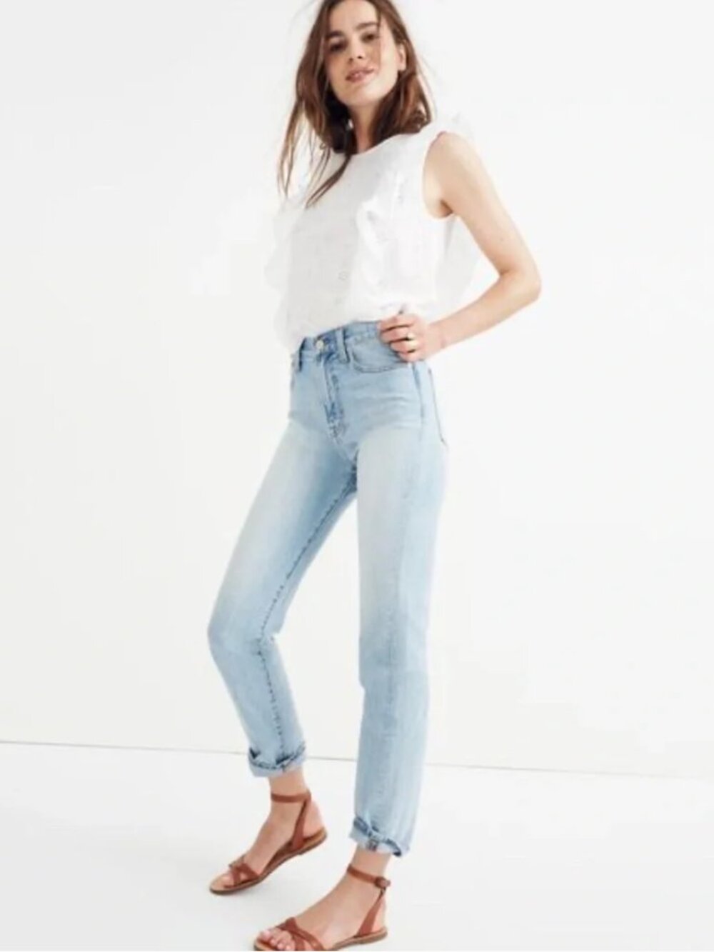 Madewell The Perfect Summer Jean - Light Wash High Rise Straight Tapered Cropped